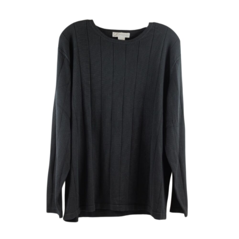 Dressbarn Black Women's Long Sleeve Blouse Pullover Size 18/20 053